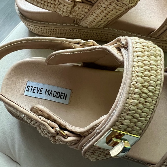 Steve Madden BIGMONA Natural Raffia Size 8- NEW - Picture 2 of 6